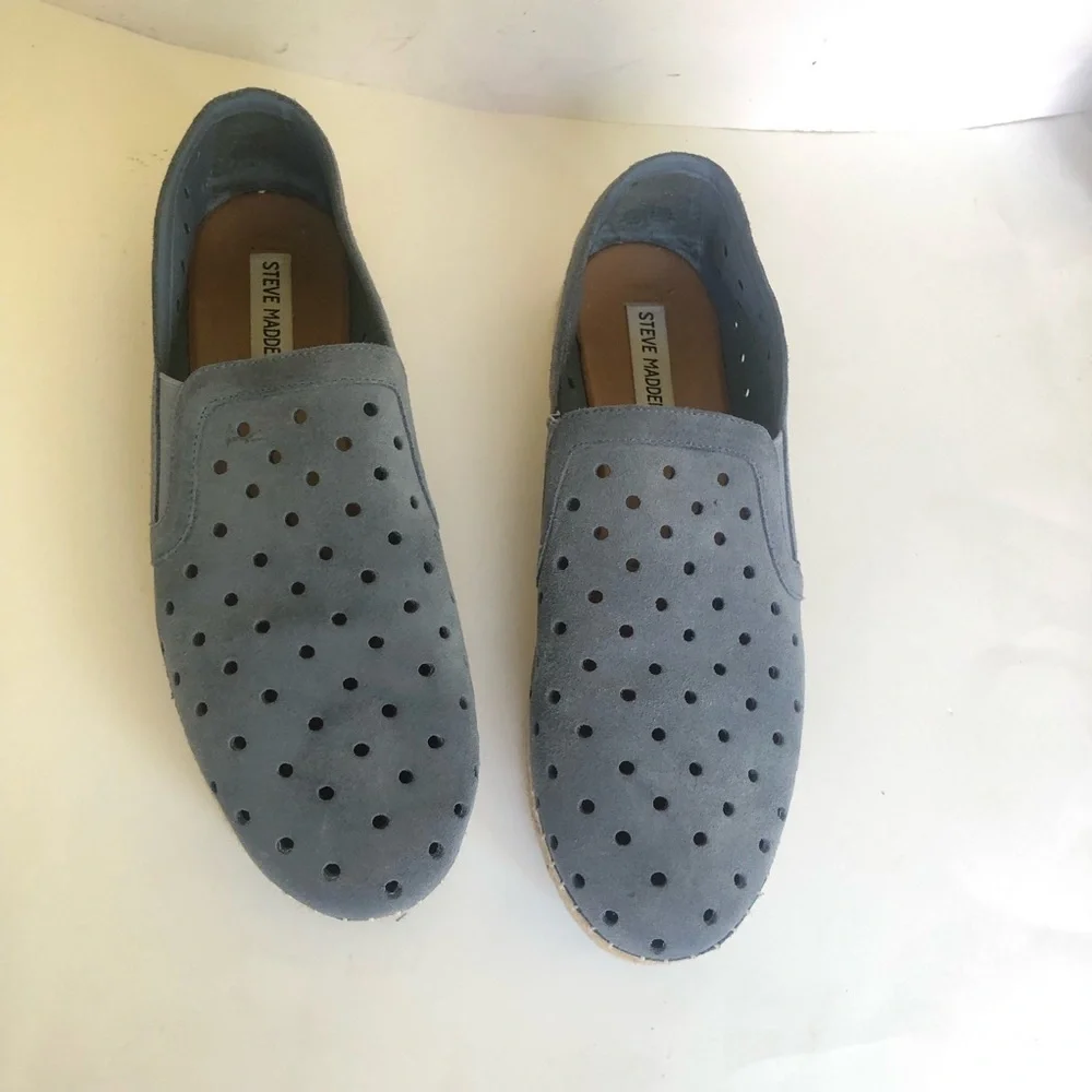 Steve Madden Women’s Widmer Suede Espadrille Platform Perforated Sneaker Size 11